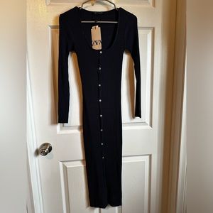 Zara women’s long sleeve midi dress size S